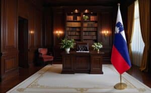 drapeau Slovenie avec hampe