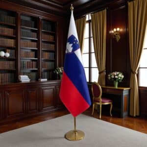 drapeau Slovenie avec hampe