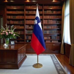 drapeau Slovenie avec hampe