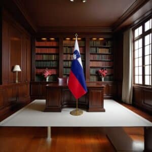 drapeau Slovenie avec hampe