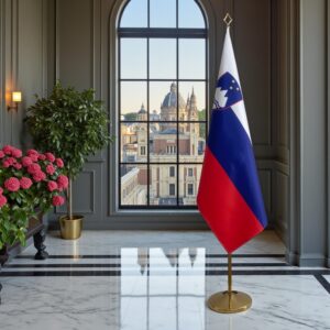 drapeau Slovenie avec hampe
