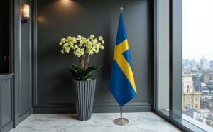 drapeau Suède avec pied