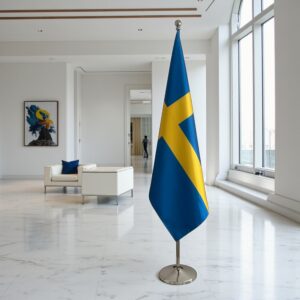 drapeau Suède avec socle
