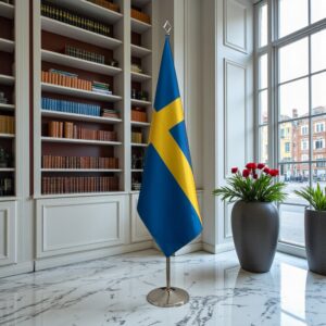 drapeau Suède avec socle