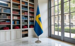 drapeau Suède avec socle