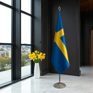 drapeau Suède avec socle