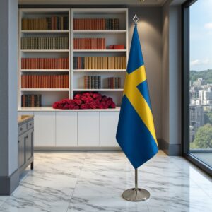 drapeau Suède avec socle