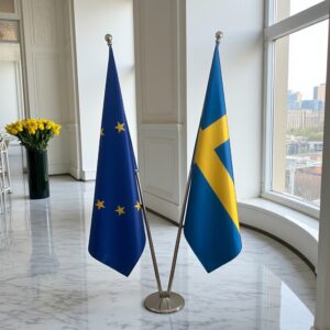 drapeau Suède avec socle