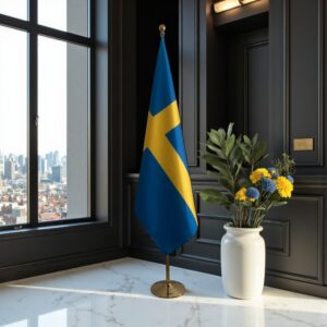drapeau Suède sur hampe
