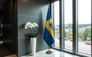 drapeau Suède sur hampe