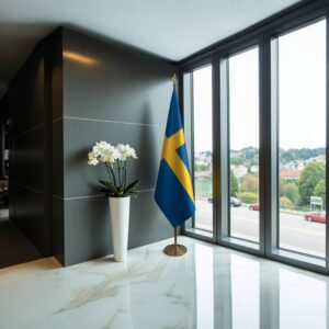 drapeau Suède sur hampe