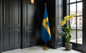 drapeau Suède sur hampe