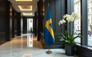 drapeau Suède sur hampe