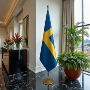 drapeau Suède sur hampe