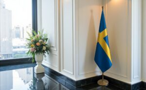 drapeau Suède sur hampe