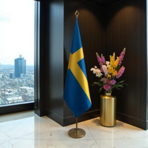 drapeau Suède sur hampe