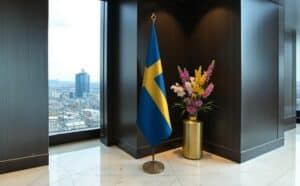 drapeau Suède sur hampe