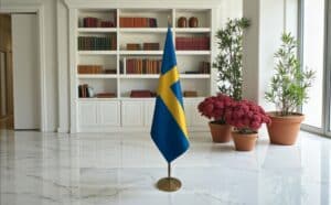 drapeau Suède sur hampe