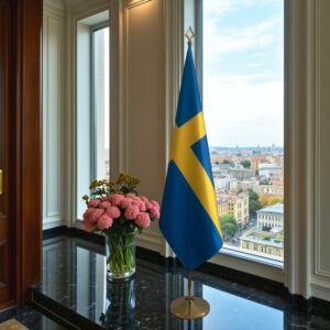 drapeau Suède sur hampe