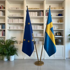 drapeau Suède sur hampe