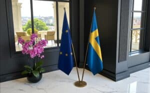 drapeau Suède sur hampe