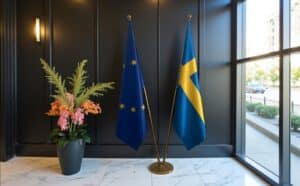 drapeau Suède sur hampe