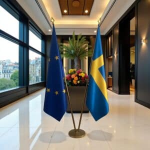 drapeau Suède avec pied