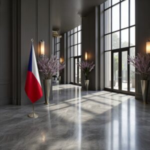 drapeau Tchequie avec mat