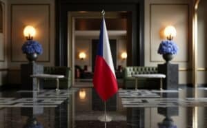 drapeau Tchequie avec mat