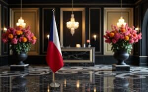 drapeau Tchequie avec mat