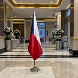 drapeau Tchequie avec pied