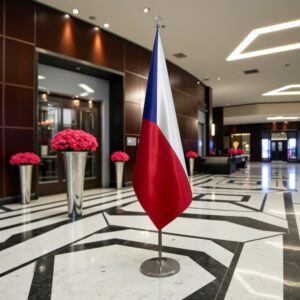 drapeau Tchequie avec pied