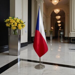 drapeau Tchequie avec pied