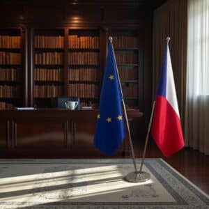 drapeau Tchequie et UE