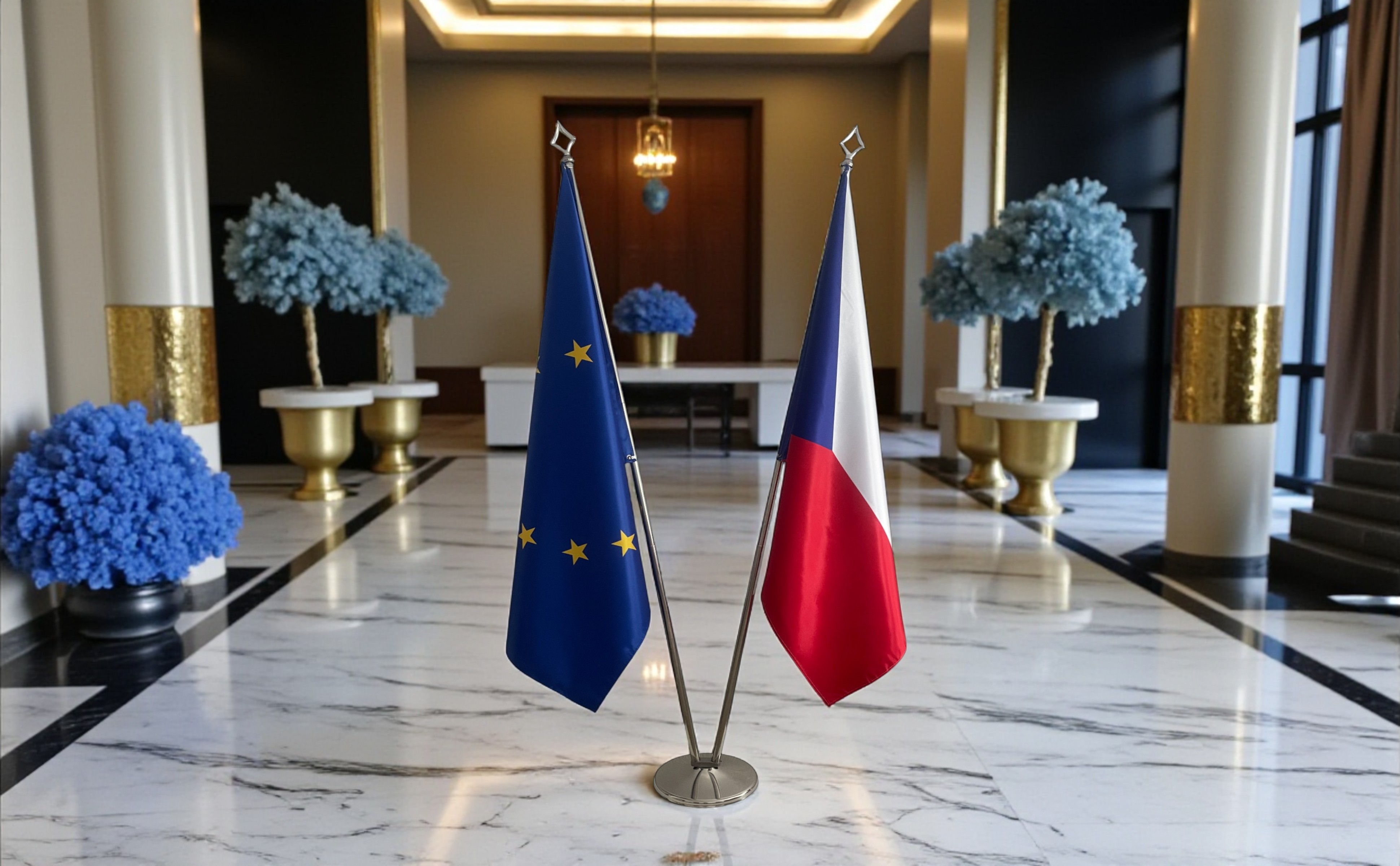 drapeau Tchequie et UE