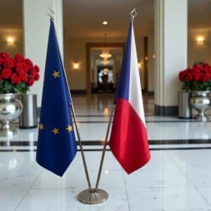 drapeau Tchequie et UE