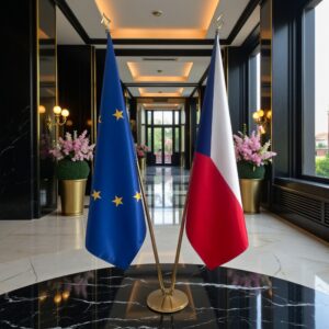 drapeau Tchequie et UE