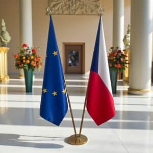 drapeau Tchequie et UE