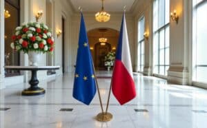 drapeau Tchequie et UE