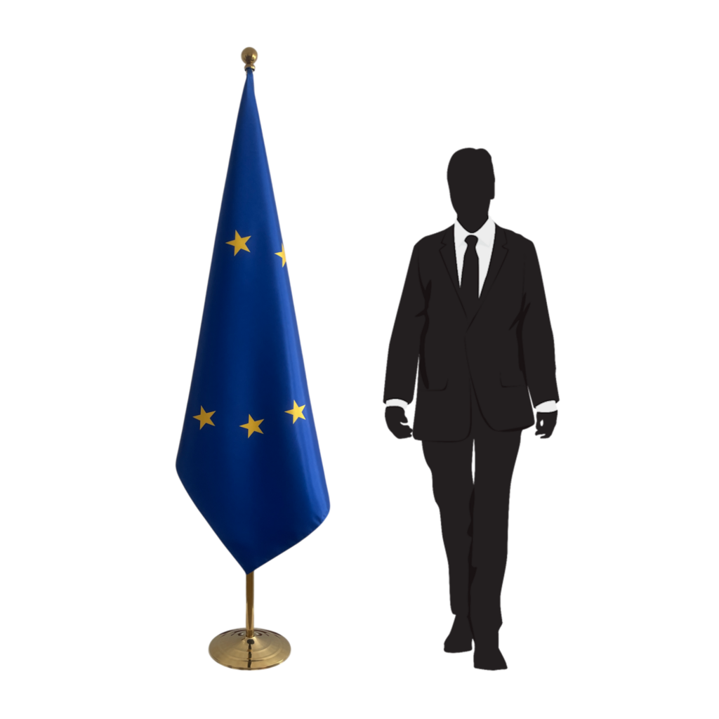 drapeau UE sur pied