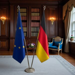 drapeau allemand avec socle