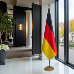 drapeau allemand sur hampe