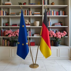 drapeau allemand sur hampe