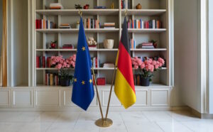 drapeau allemand sur hampe