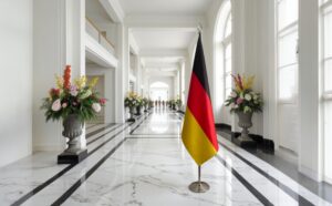 drapeau allemand avec socle