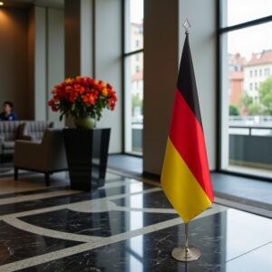 drapeau allemand avec socle