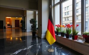 drapeau allemand avec socle