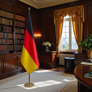 drapeau allemand sur hampe