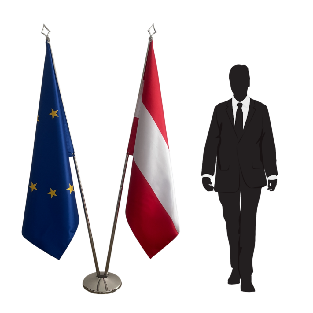 drapeau autriche sur pied