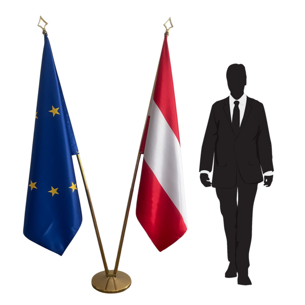 drapeau autriche sur pied